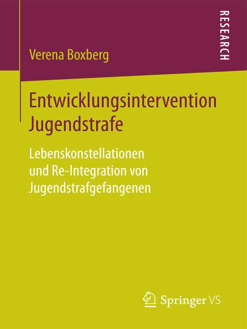 Title details for Entwicklungsintervention Jugendstrafe by Verena Boxberg - Available